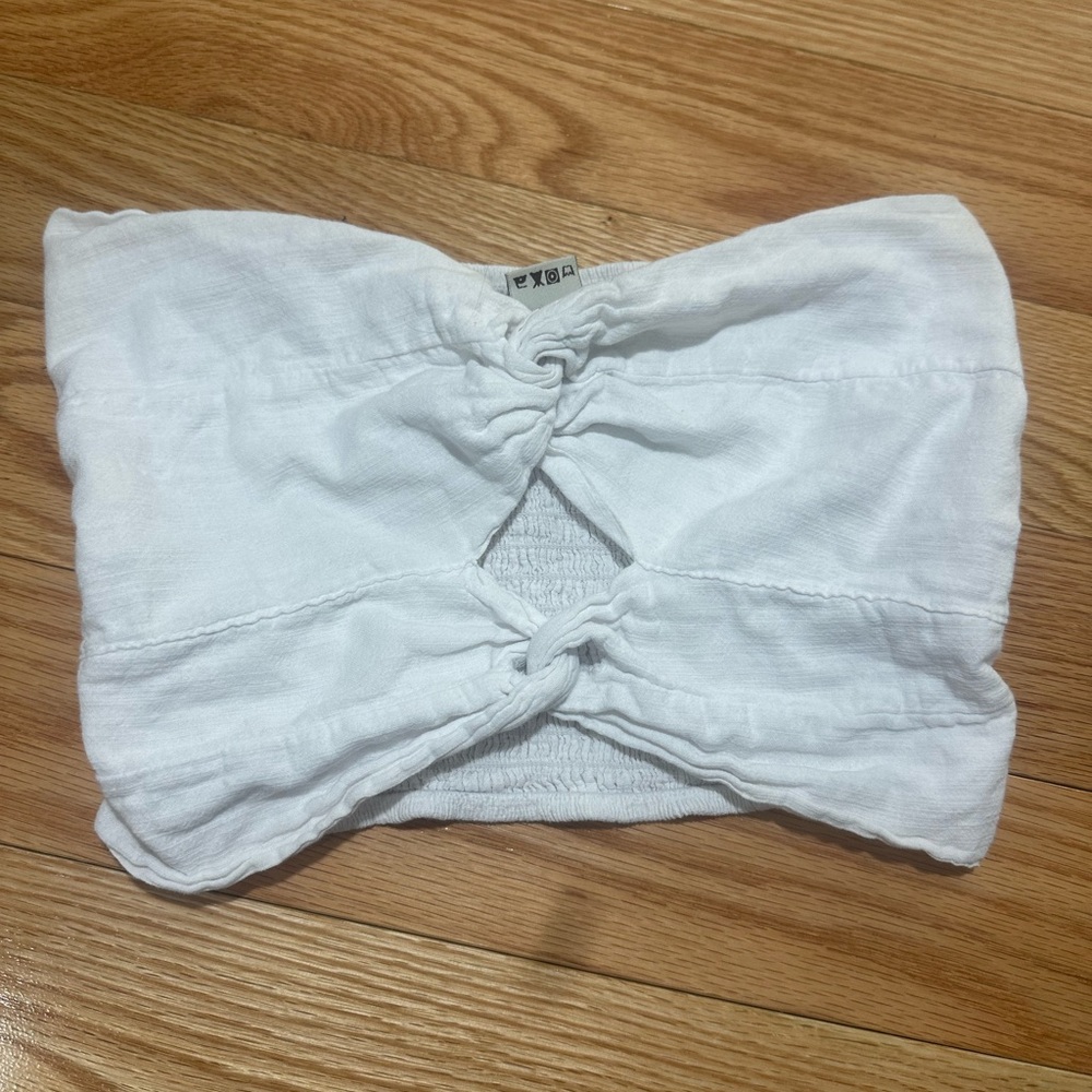 White Knotted Tube Top